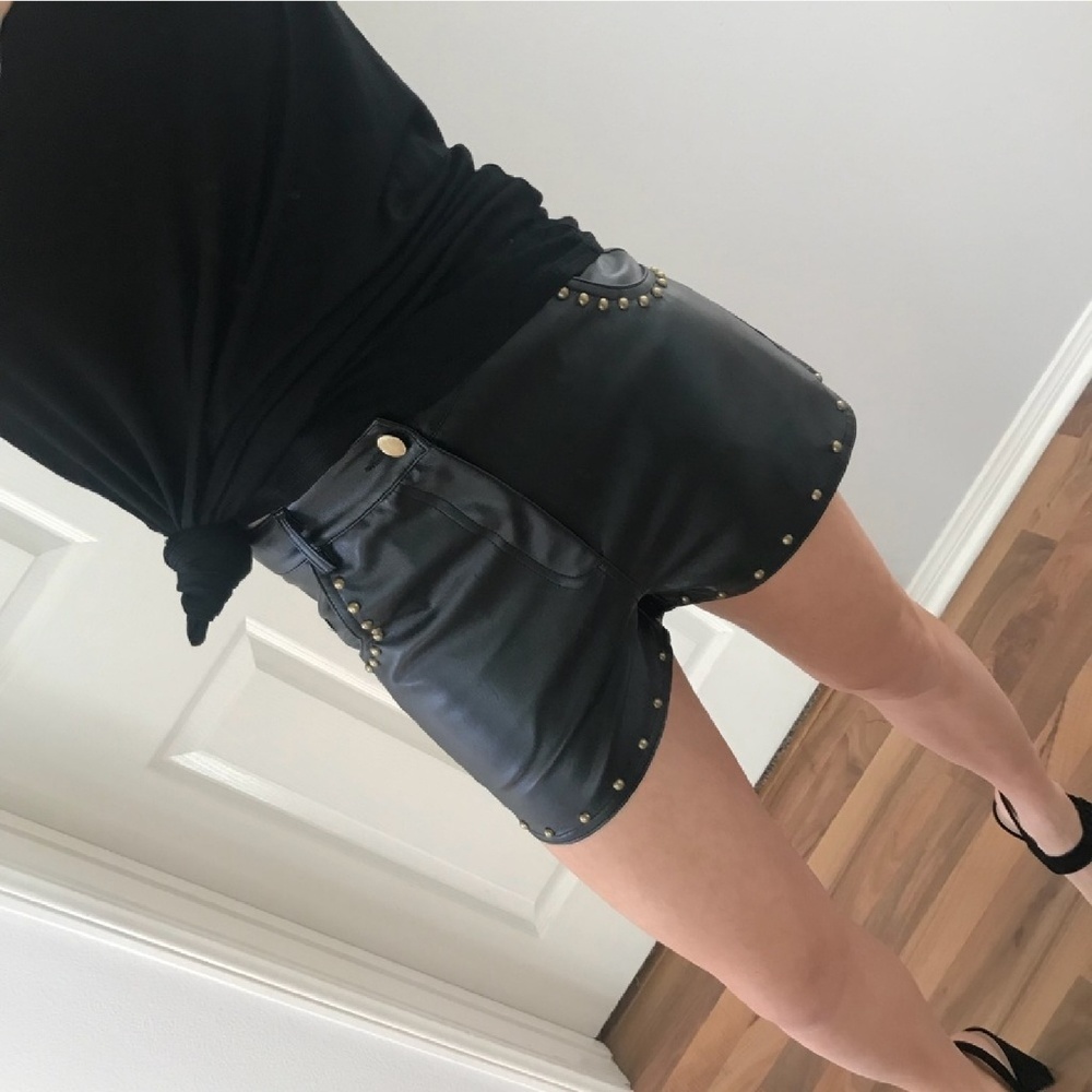 Black Studded Shorts